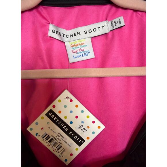 Gretchen Scott NWT Size XXL Sleeveless Black Top Ruffneck MSRP $85 - Picture 4 of 5